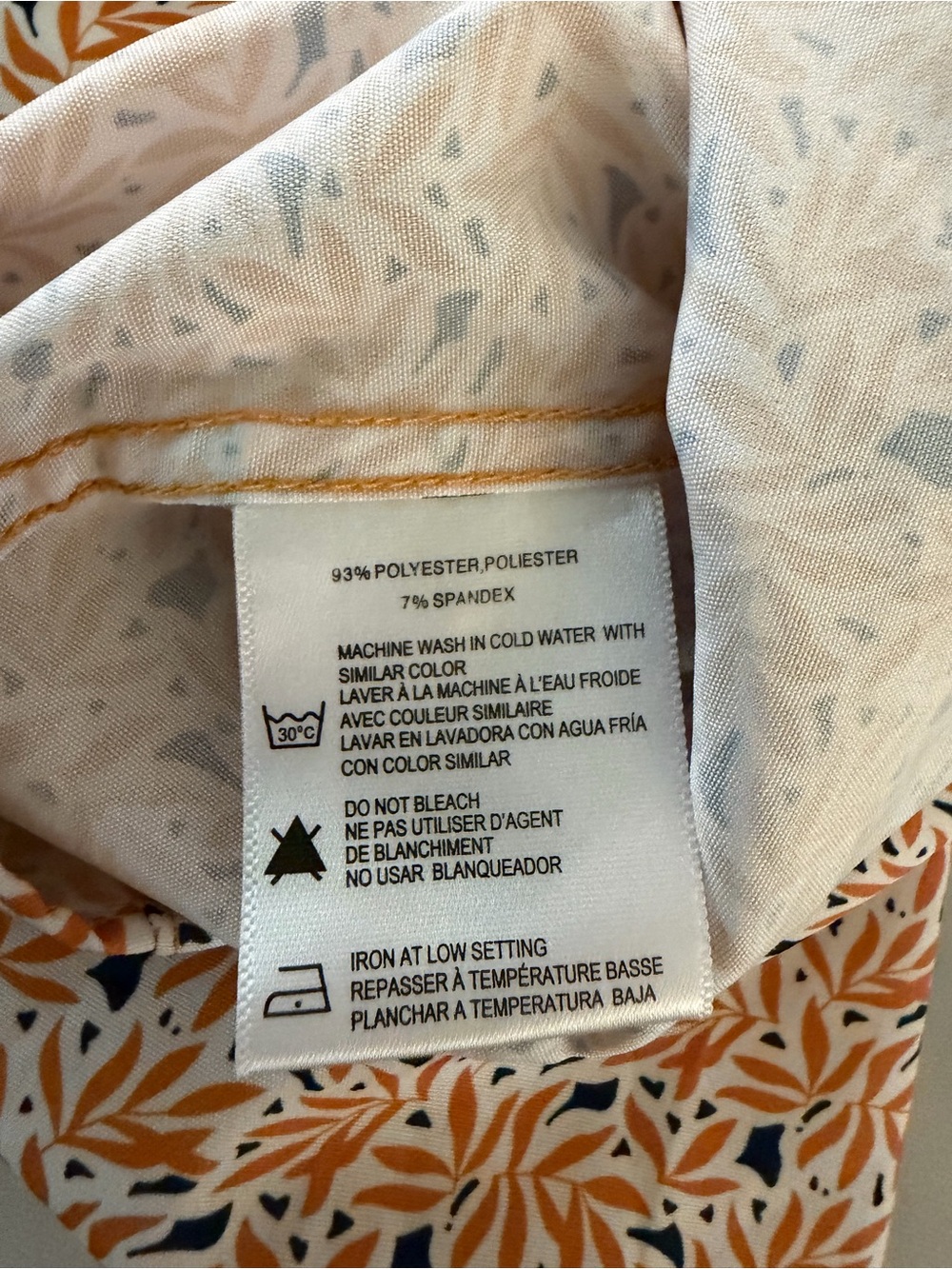 Men's Short-Sleeve Orange Floral Button-Down Shirt - Picture 7 of 7